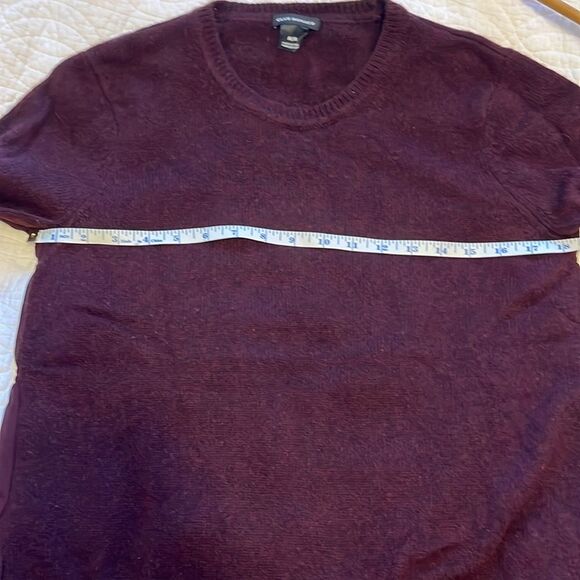 Club Monaco Wool Blend Ruffle Back Sweater Pleated Whimsigoth Purple Sz Medium - Picture 5 of 6